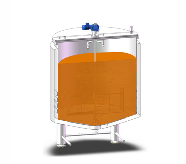 Food grade stainless steel liquid mixing tank with jacket and stirrer